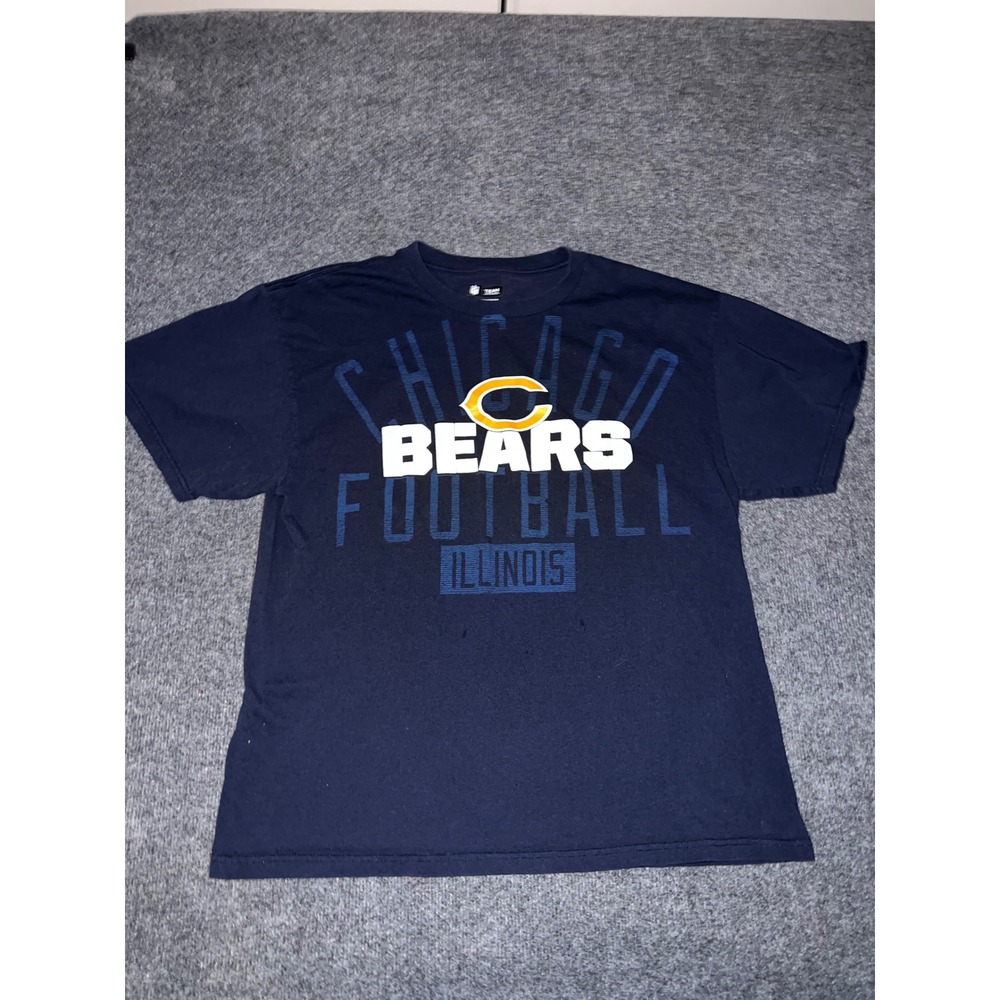 NFL Team Apparel Chicago Bears T-Shirt XL Navy Blue Illinois Football Cotton
